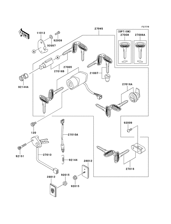 Ignition switch/locks/reflectors