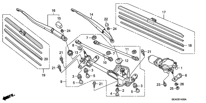 Front windshield wiper