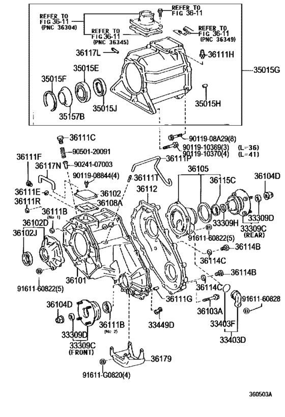 Transfer Case & Extension Housing for 1996 2000 Toyota LAND CRUISER