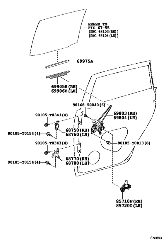 Rear Door Window Regulator & Hinge