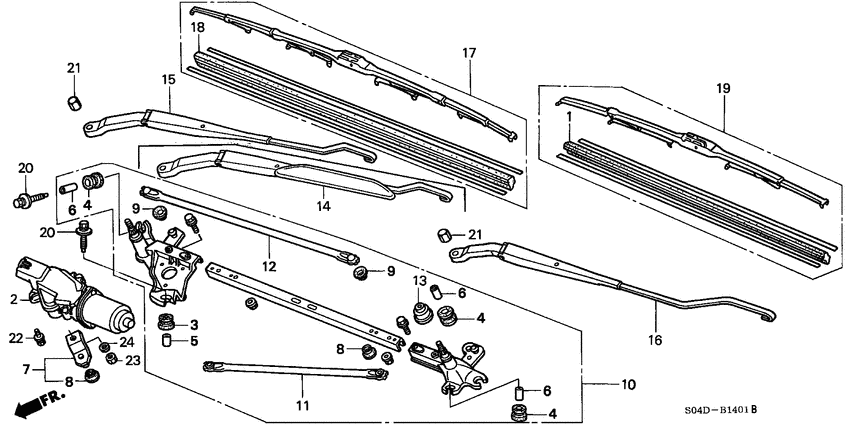Front windshield wiper