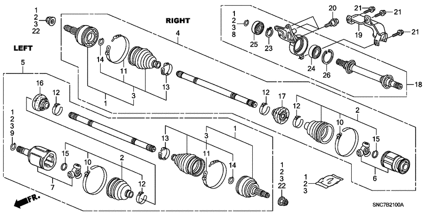 Front driveshaft/ half shaft