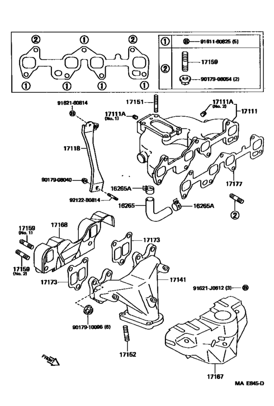 Manifold for 1995 1999 Toyota COROLLA EE100 General sales region