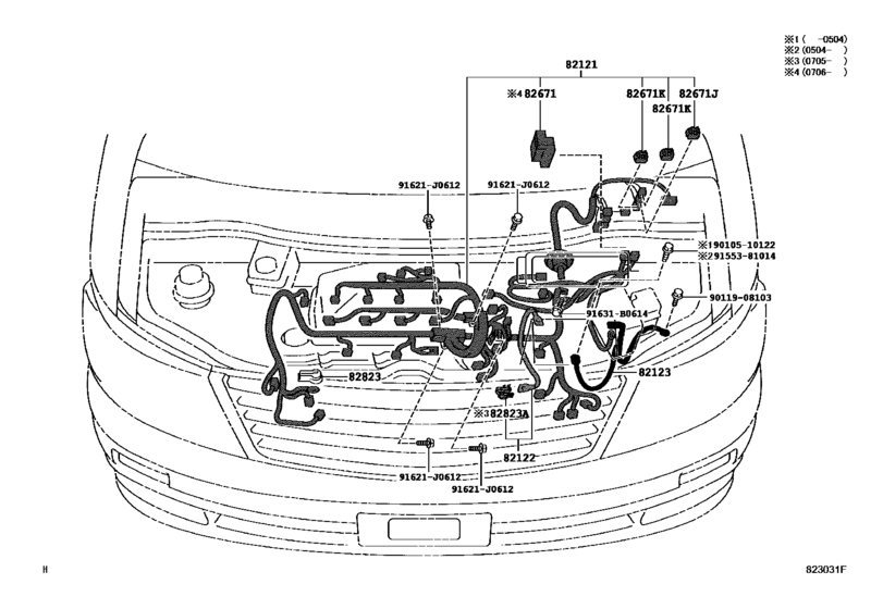 Wiring & Clamp for 2002 - 2008 Toyota ALPHARD/ VELLFIRE ANH15 | Japan