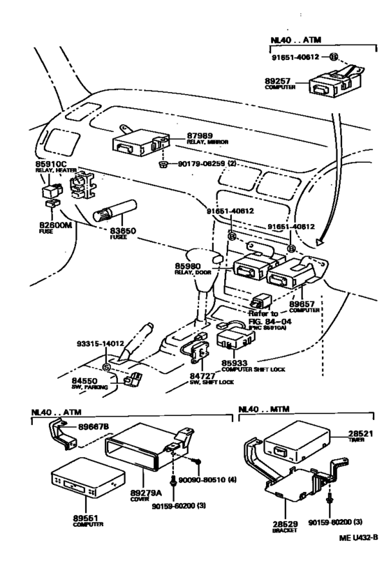 Door control toyota 85980 схема