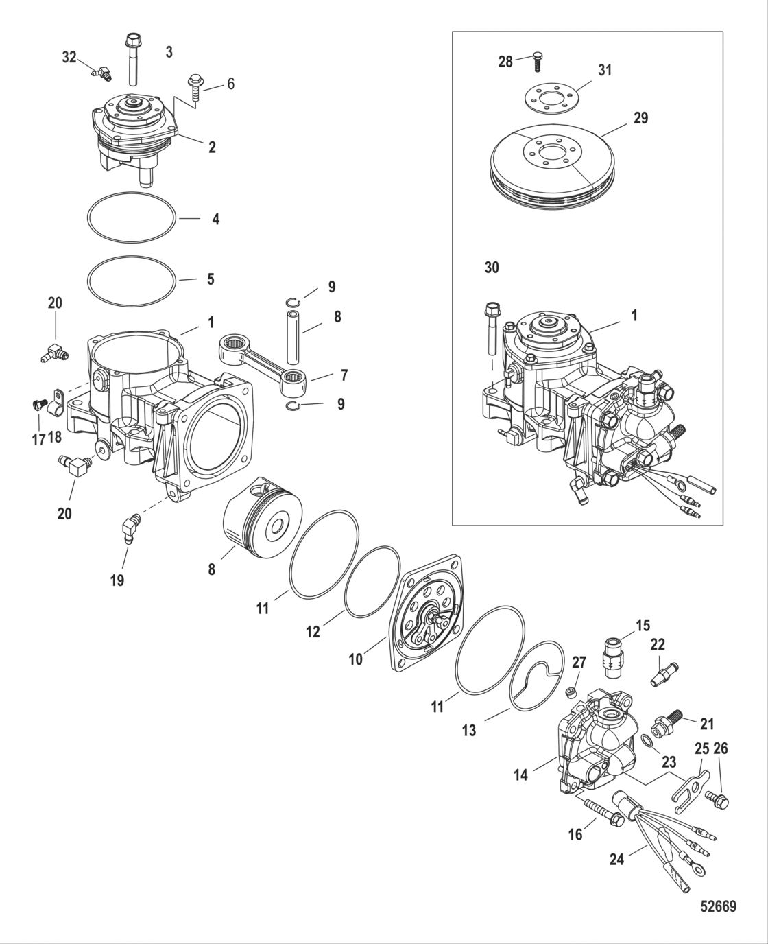 Air Compressor Components Sn# 1B885132 And Above
