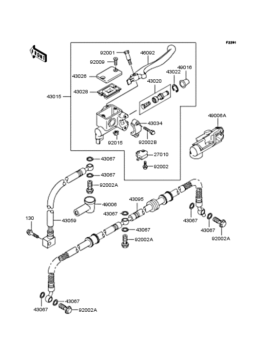 Front master cylinder