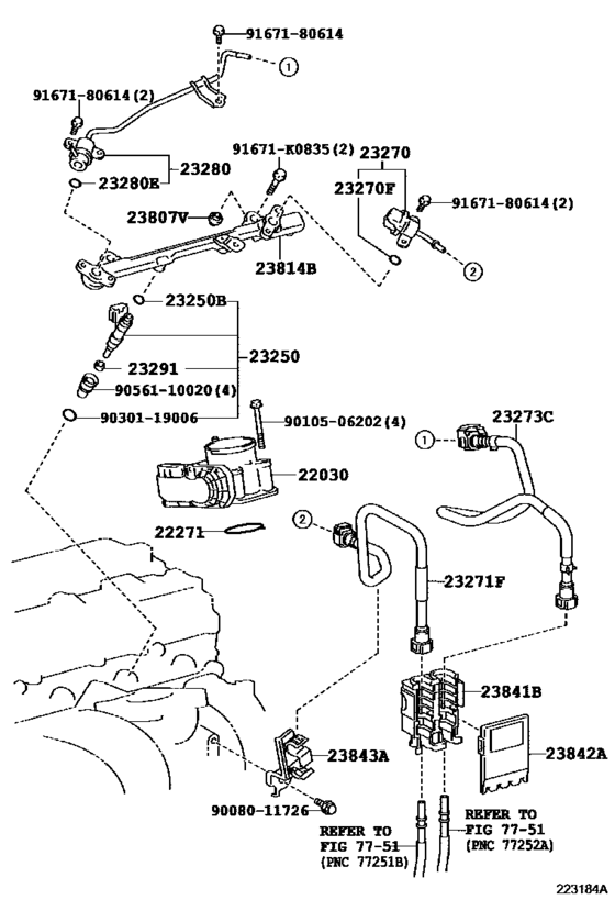 Fuel Injection System for 2015 2017 Toyota TRN265 U.S.A