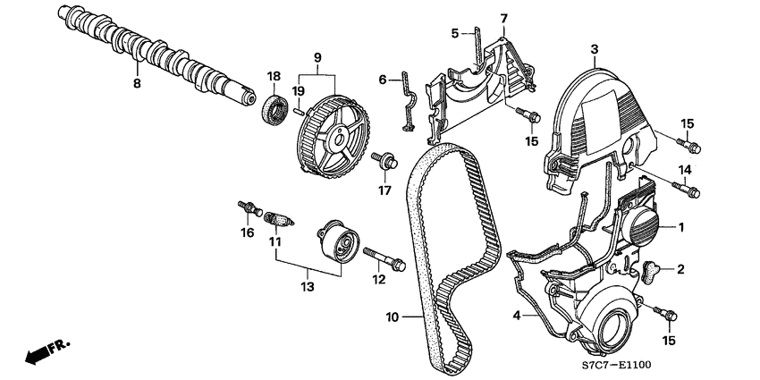 Camshaft/timing belt