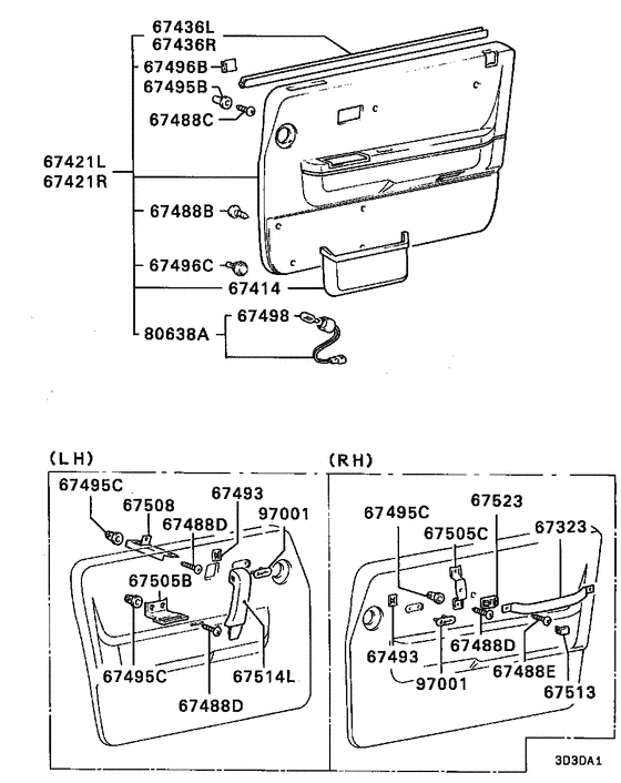 Front door trim & pull handle