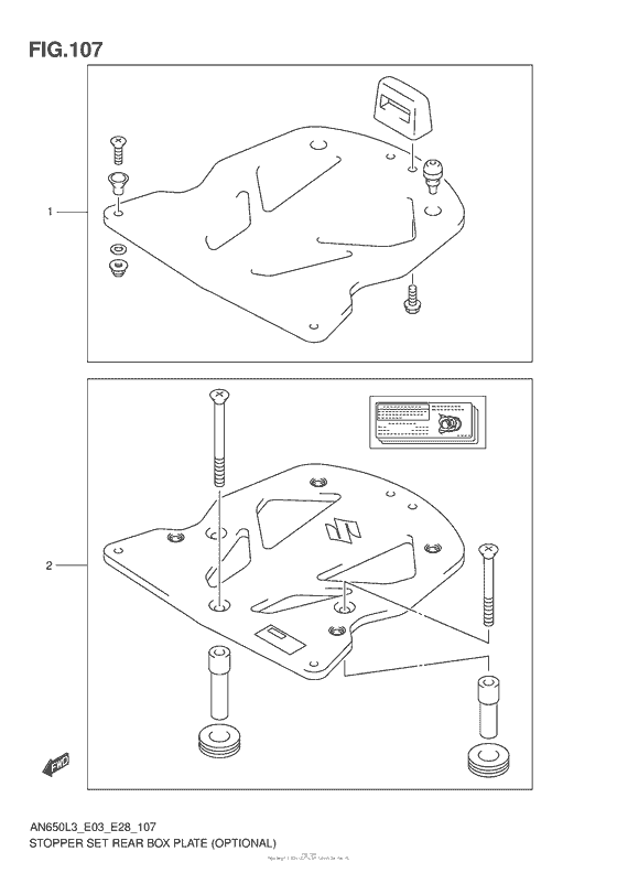 Stopper Set Rear Box Plate (Optional)