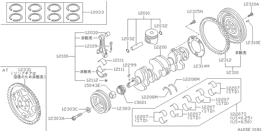 Piston,crankshaft & flywheel