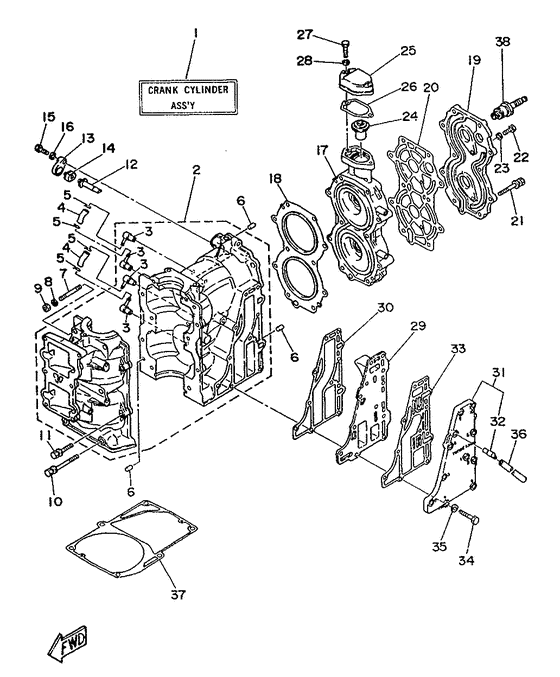 Cylinder. crankcase