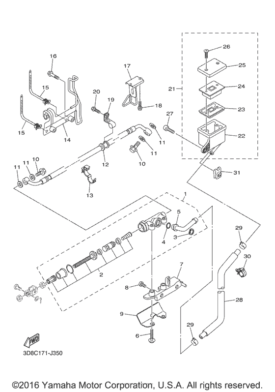 Rear master cylinder