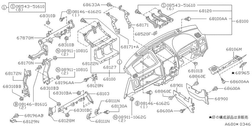 Instrument panel, pad & cluster lid