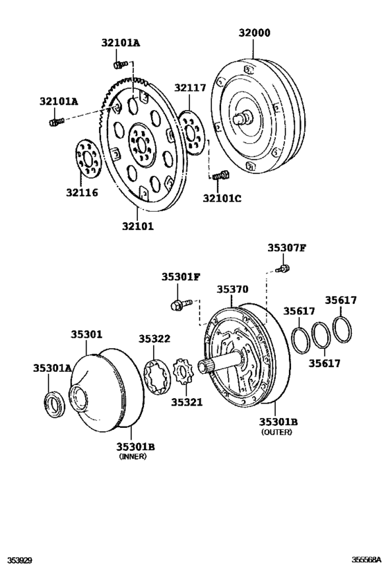 Torque Converter, Front Oil Pump & Chain (Atm)