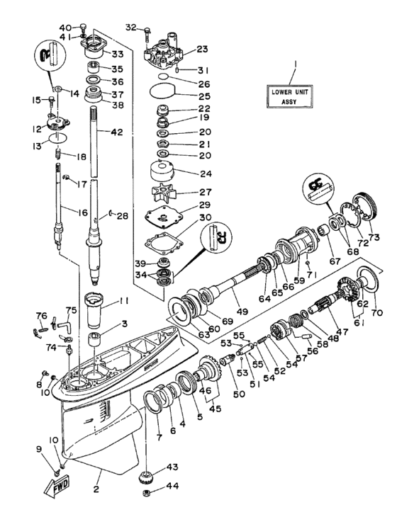 Lower casing drive