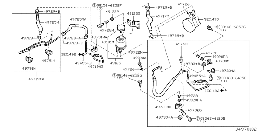 Power steering piping