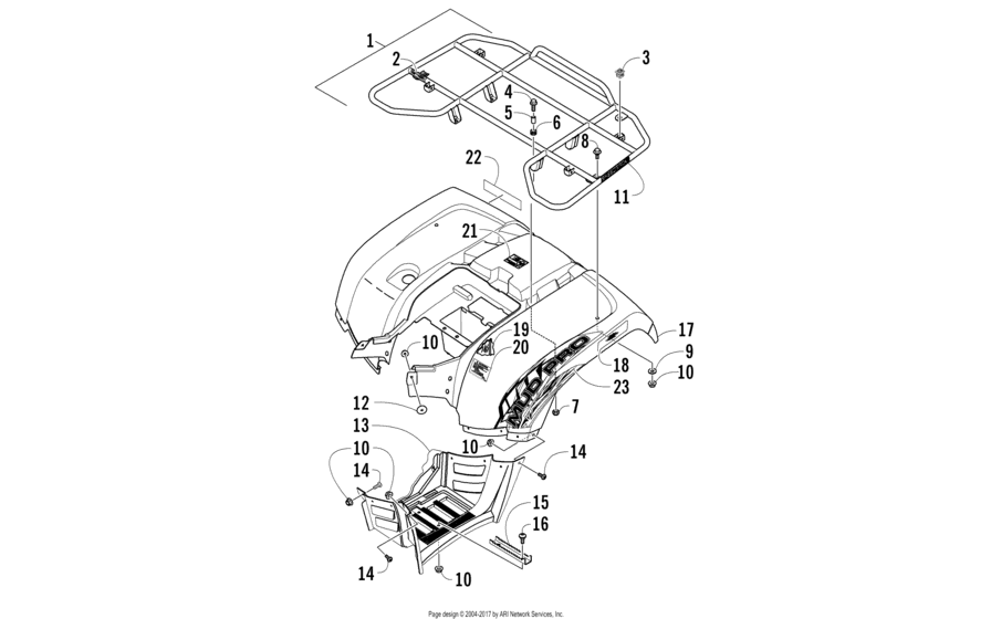 Rear Rack, Body Panel, And Footwell Assemblies