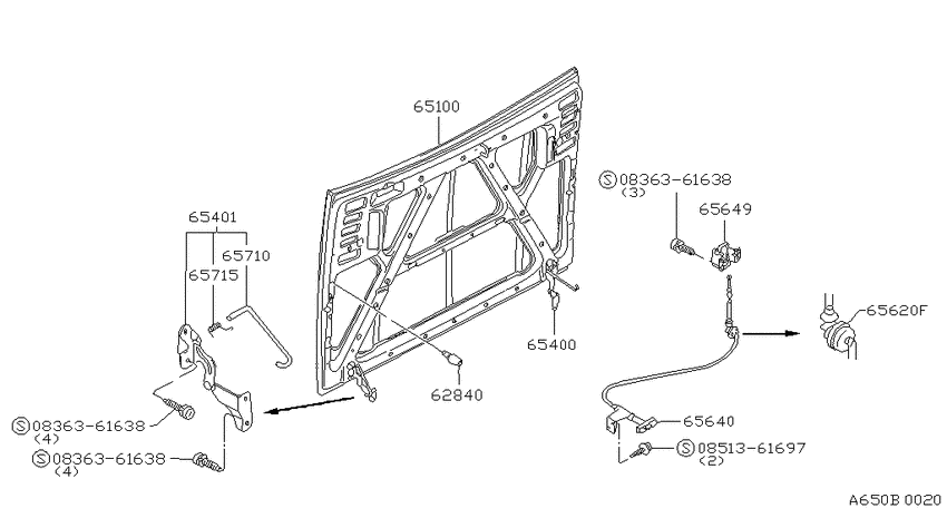 Hood panel, hinge & fitting