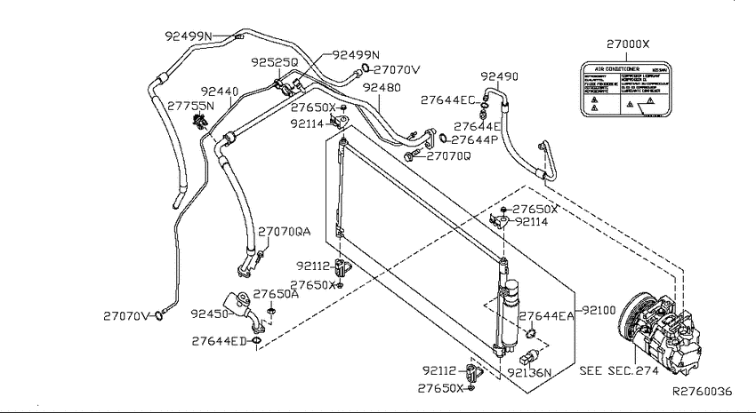 Condensor, liquid tank