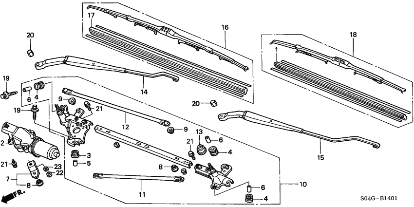 Front windshield wiper