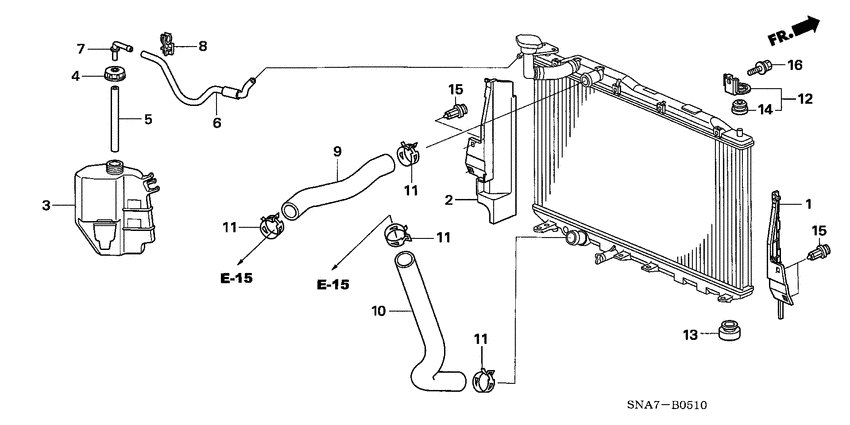 Radiator hose/reserve tan k