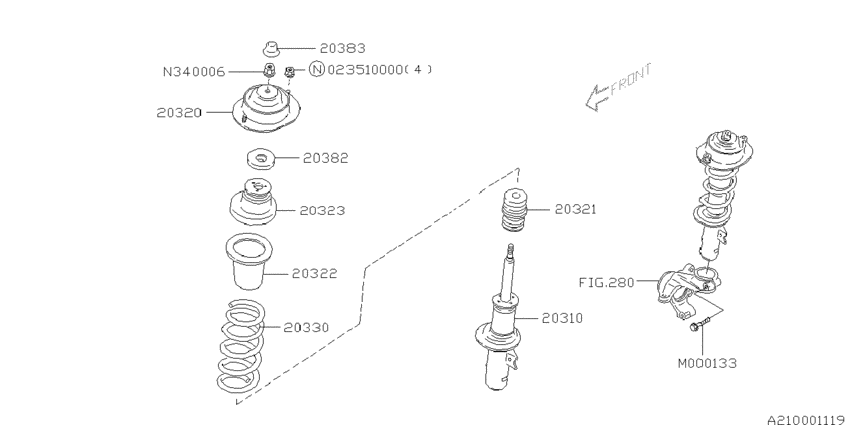 Front strut (shock absorber)