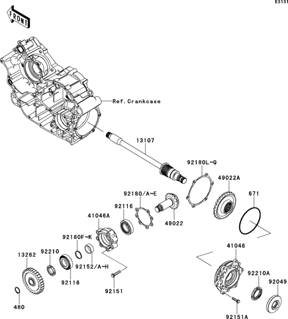 Front bevel gear(1/2)