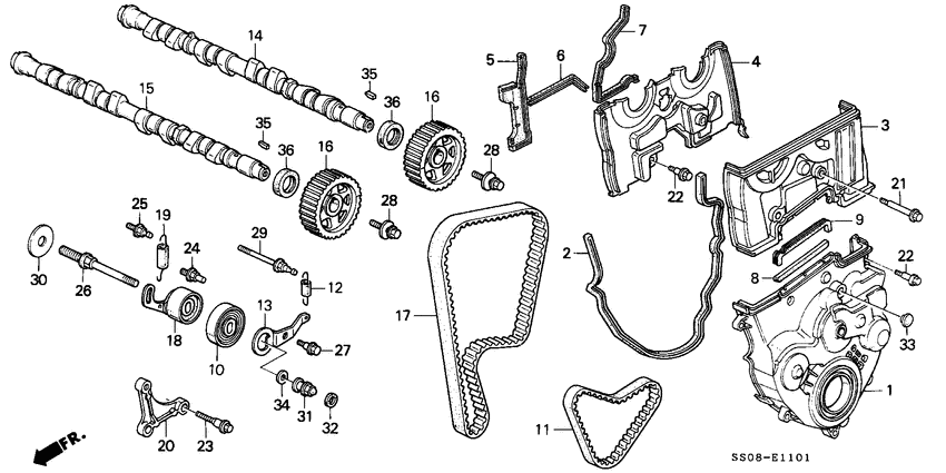 Camshaft/timing belt