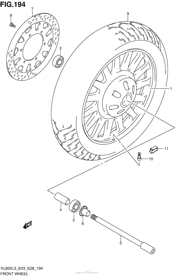 Переднее колесо (Vl800Cl3 E03)