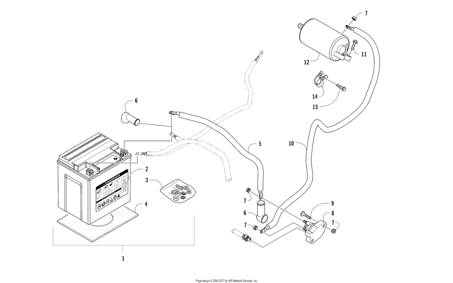 Battery And Starter Motor Assembly