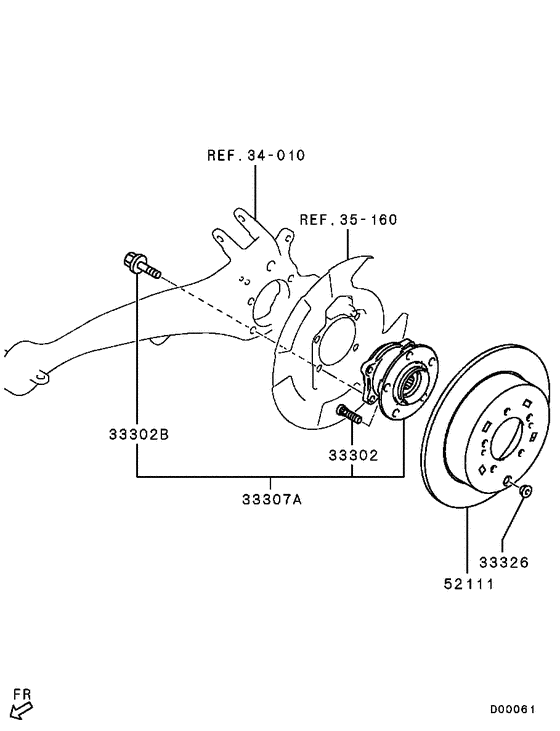 Rear axle hub & drum