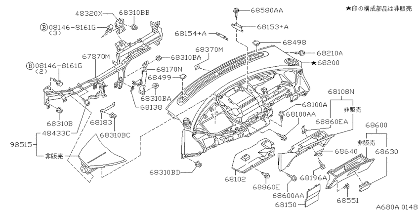 Instrument panel, pad & cluster lid