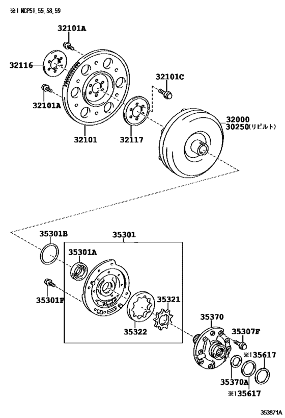 Torque Converter, Front Oil Pump & Chain (Atm)