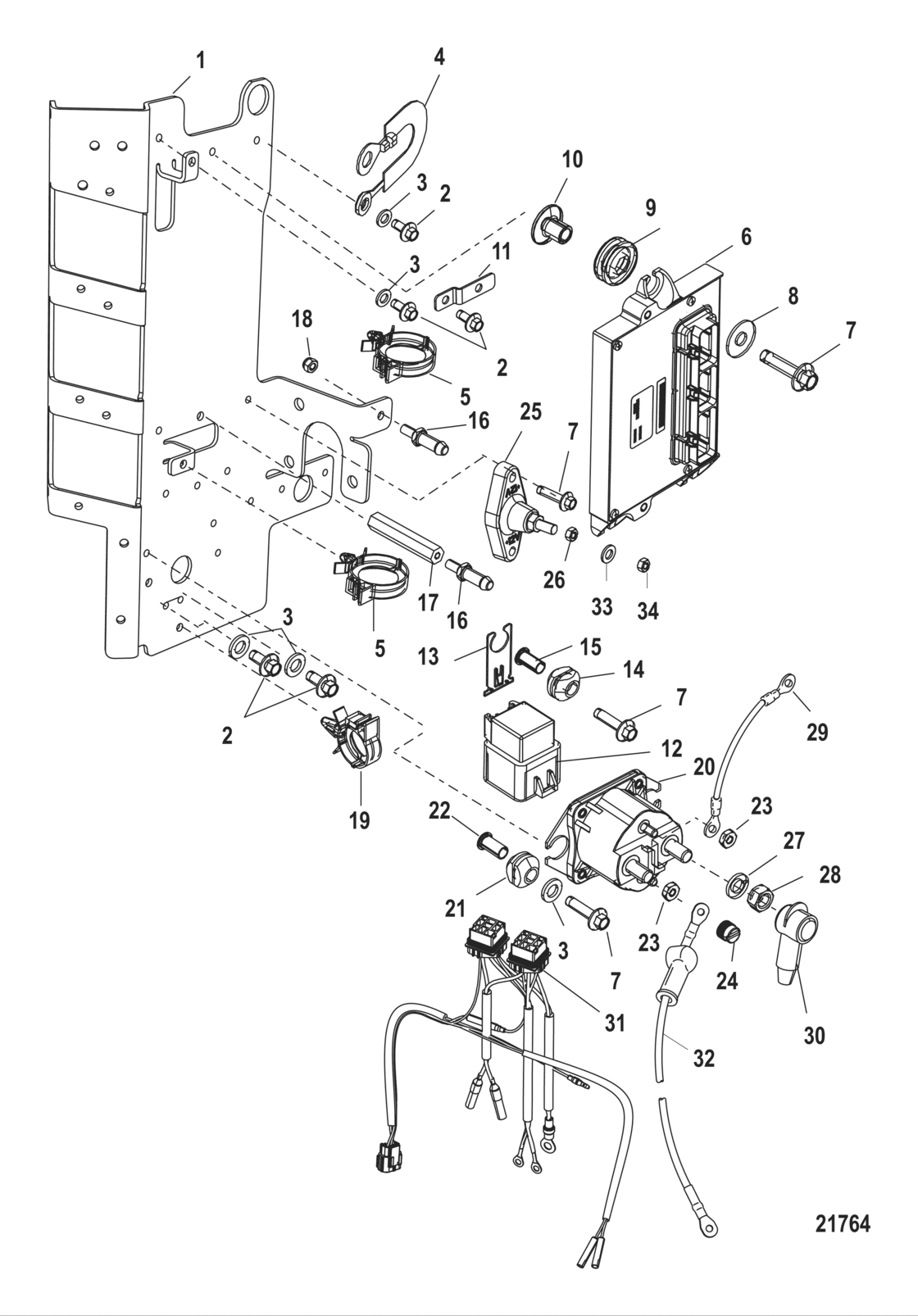 Electrical Components Pcm Mounting, 2B092562 And Below