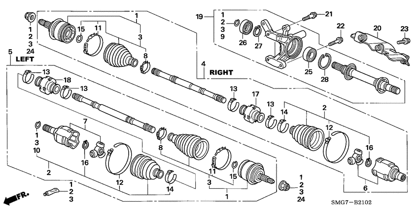 Front driveshaft/ half shaft