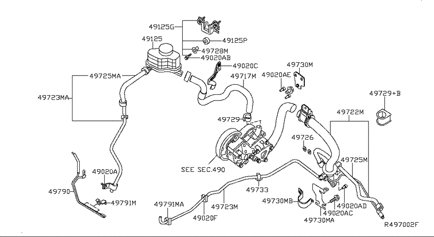 Power steering piping