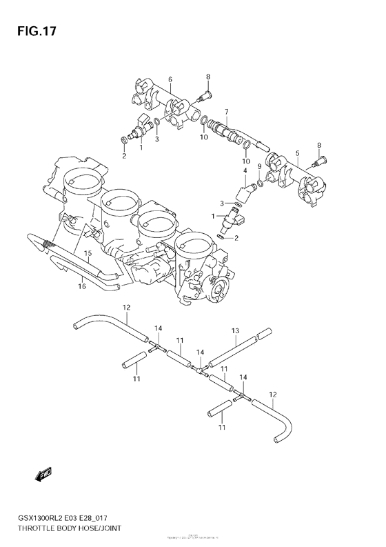 Throttle Body Hose/joint (Gsx1300R L2 E28)