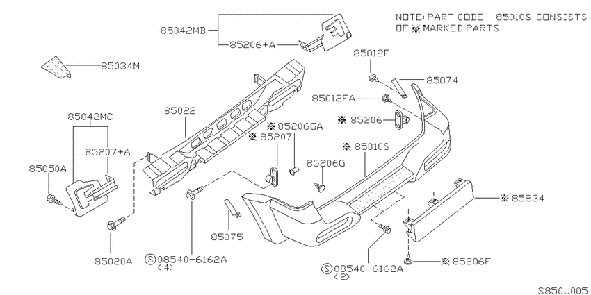 Rear bumper