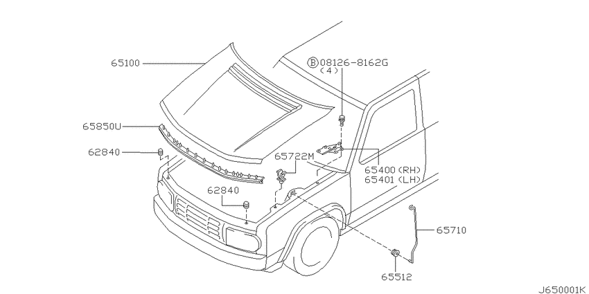Hood panel, hinge & fitting
