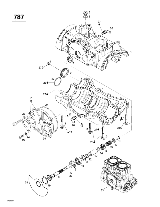 01- crankcase, rotary valve