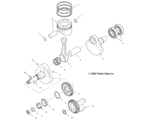 Crankshaft and piston