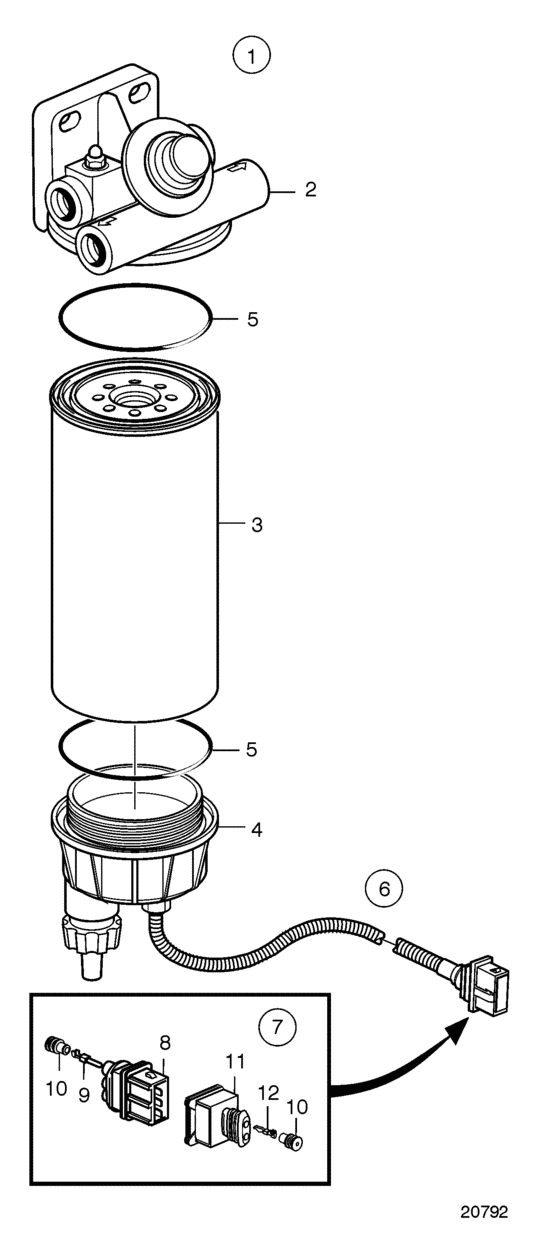 Fuel filter and water separator (20593528)
