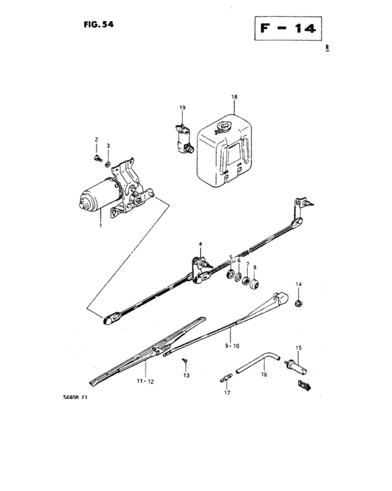 Front window wiper and washer