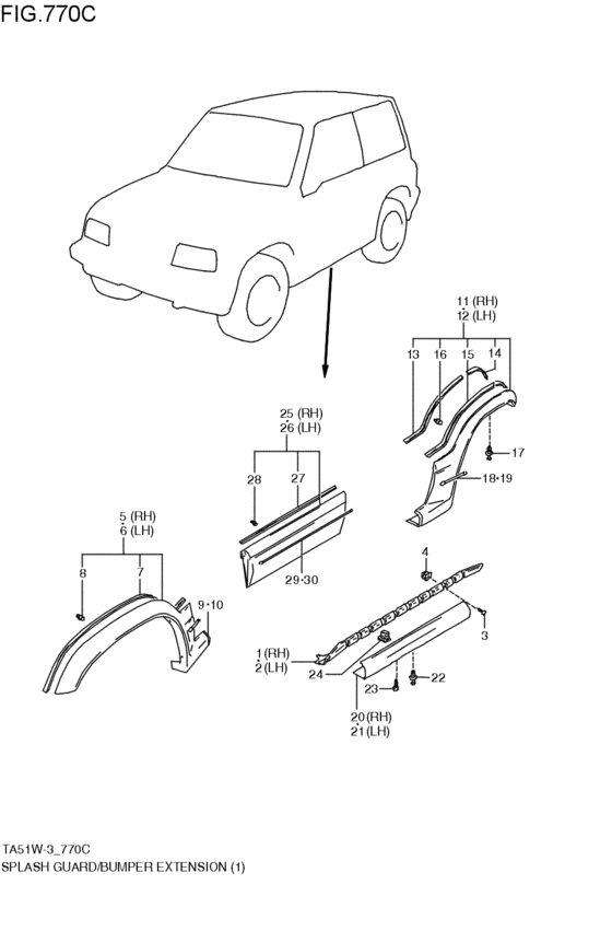 splash guard / bumper extension
