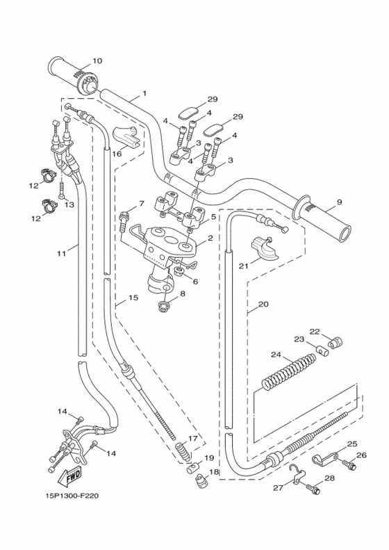 Steering handle & cable