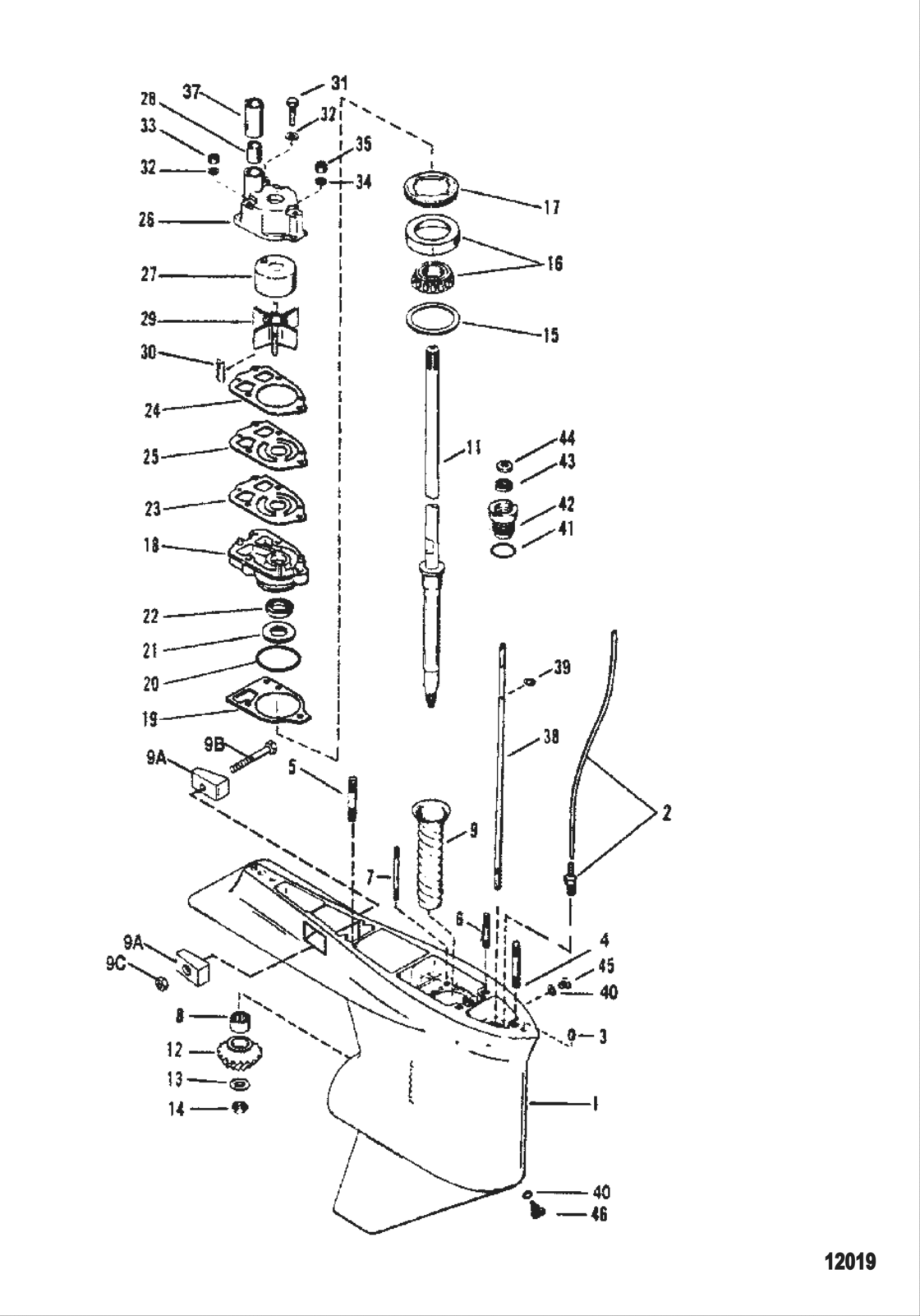Gear Housing Driveshaft - Counter Rotation
