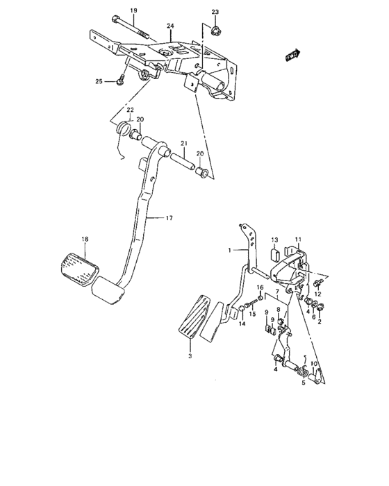 Pedal and pedal bracket