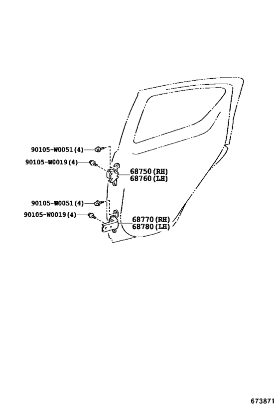 Rear Door Window Regulator & Hinge
